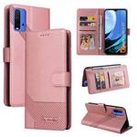 For Xiaomi Redmi 9T GQUTROBE Skin Feel Magnetic Leather Phone Case(Rose Gold)