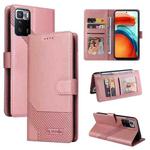 For Xiaomi Redmi Note 10 Pro GQUTROBE Skin Feel Magnetic Leather Phone Case(Rose Gold)