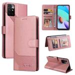 For Xiaomi Redmi 10 GQUTROBE Skin Feel Magnetic Leather Phone Case(Rose Gold)