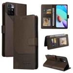For Xiaomi Redmi 10 GQUTROBE Skin Feel Magnetic Leather Phone Case(Brown)