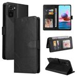 For Xiaomi Redmi Note 10 4G GQUTROBE Skin Feel Magnetic Leather Phone Case(Black)