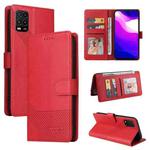 For Xiaomi Mi 10 Lite GQUTROBE Skin Feel Magnetic Leather Phone Case(Red)