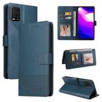 For Xiaomi Mi 10 Lite GQUTROBE Skin Feel Magnetic Leather Phone Case(Blue)