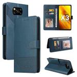 For Xiaomi Poco X3 NFC GQUTROBE Skin Feel Magnetic Leather Phone Case(Blue)