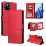 For Xiaomi Mi 11 GQUTROBE Skin Feel Magnetic Leather Phone Case(Red)