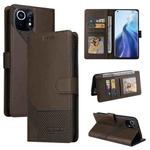 For Xiaomi Mi 11 GQUTROBE Skin Feel Magnetic Leather Phone Case(Brown)