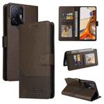 For Xiaomi 11T / 11T Pro GQUTROBE Skin Feel Magnetic Leather Phone Case(Brown)