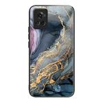 For OnePlus Ace Abstract Marble Pattern Glass Protective Case(Abstract Gold)