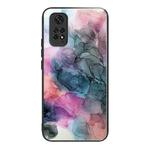For Xiaomi Redmi Note 11 4G Abstract Marble Pattern Glass Protective Case(Abstract Multicolor)