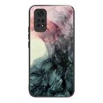 For Xiaomi Redmi Note 11 4G Abstract Marble Pattern Glass Protective Case(Abstract Black)