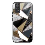 For Xiaomi Redmi Note 11 Pro 4G Abstract Marble Pattern Glass Protective Case(Rhombus Golden)