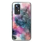 For Xiaomi 12X Abstract Marble Pattern Glass Protective Case(Abstract Multicolor)