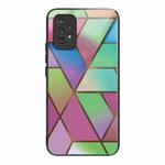 For Samsung Galaxy A33 5G Abstract Marble Pattern Glass Protective Case(Rhombus Gradient)