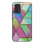 For Samsung Galaxy A53 5G Abstract Marble Pattern Glass Protective Case(Rhombus Gradient)