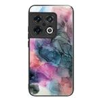 For OnePlus 10 Pro Abstract Marble Pattern Glass Protective Case(Abstract Multicolor)