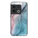 For OnePlus 10 Pro Abstract Marble Pattern Glass Protective Case(Abstract Gray)