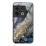 For OnePlus 10 Pro Abstract Marble Pattern Glass Protective Case(Abstract Gold)