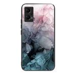 For Xiaomi Redmi Note 11T Pro Abstract Marble Pattern Glass Protective Case(Abstract Light Pink)