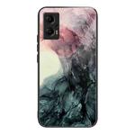 For Xiaomi Redmi Note 11T Pro Abstract Marble Pattern Glass Protective Case(Abstract Black)