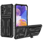 For Samsung Galaxy A23 4G / 5G Kickstand Armor Card Wallet Phone Case(Black)