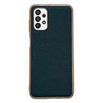 For Samsung Galaxy A53 5G Genuine Leather Luolai Series Nano Electroplating Phone Case(Dark Green)