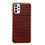 For Samsung Galaxy A23 4G Genuine Leather Ostrich Texture Series Nano Electroplating Phone Case(Brown)