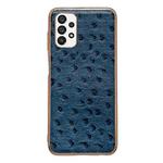For Samsung Galaxy A23 5G Genuine Leather Ostrich Texture Series Nano Electroplating Phone Case(Blue)