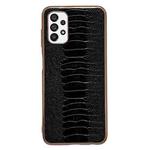 For Samsung Galaxy A23 5G Genuine Leather Weilai Series Nano Electroplating Phone Case(Black)