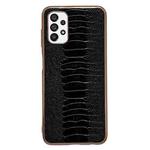 For Samsung Galaxy A33 5G Genuine Leather Weilai Series Nano Electroplating Phone Case(Black)