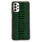 For Samsung Galaxy A73 5G Genuine Leather Weilai Series Nano Electroplating Phone Case(Green)