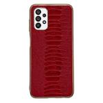 For Samsung Galaxy A73 5G Genuine Leather Weilai Series Nano Electroplating Phone Case(Red)