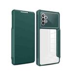 For Samsung Galaxy A52 5G Magnetic Flip Leather Phone Case(Dark Green)