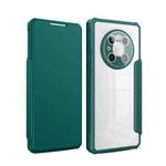 For Huawei Mate 40 Pro Magnetic Flip Leather Phone Case(Dark Green)