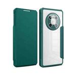 For Huawei Mate 40 Magnetic Flip Leather Phone Case(Dark Green)