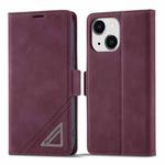 For iPhone 14 Plus Forwenw Dual-side Buckle Leather Phone Case (Wine Red)