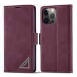 For iPhone 13 Pro Forwenw Dual-side Buckle Leather Phone Case (Wine Red)