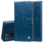 For Galaxy A91 / S10 Lite Business Style Oil Wax Texture Horizontal Flip Leather Case, with Holder & Card Slots & Wallet(Blue)