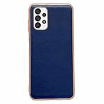 For Samsung Galaxy A23 4G Genuine Leather Xiaoya Series Nano Electroplating Phone Case(Blue)