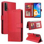 For Huawei P Smart 2021 GQUTROBE Skin Feel Magnetic Leather Phone Case(Red)