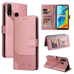 For Huawei P30 Lite GQUTROBE Skin Feel Magnetic Leather Phone Case(Rose Gold)