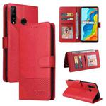 For Huawei P30 Lite GQUTROBE Skin Feel Magnetic Leather Phone Case(Red)