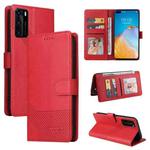 For Huawei P40 Pro GQUTROBE Skin Feel Magnetic Leather Phone Case(Red)