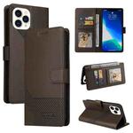 For iPhone 13 Pro Max GQUTROBE Skin Feel Magnetic Leather Phone Case (Brown)