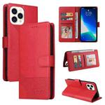 For iPhone 13 Pro GQUTROBE Skin Feel Magnetic Leather Phone Case (Red)