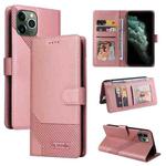 For iPhone 11 Pro GQUTROBE Skin Feel Magnetic Leather Phone Case (Rose Gold)