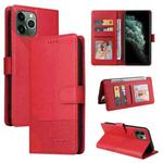 For iPhone 11 Pro GQUTROBE Skin Feel Magnetic Leather Phone Case (Red)