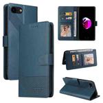 For iPhone SE 2022 / SE 2020 / 8 / 7 GQUTROBE Skin Feel Magnetic Leather Phone Case(Blue)