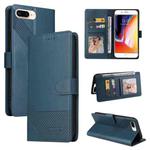 GQUTROBE Skin Feel Magnetic Leather Phone Case For iPhone 8 Plus / 7 Plus(Blue)