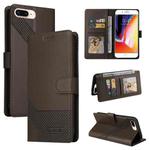 GQUTROBE Skin Feel Magnetic Leather Phone Case For iPhone 8 Plus / 7 Plus(Brown)