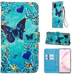 For Galaxy A81 Colored Drawing Pattern Plain Weave Horizontal Flip Leather Case with Holder & Card Slot & Wallet&Lanyard(Love Butterfly)